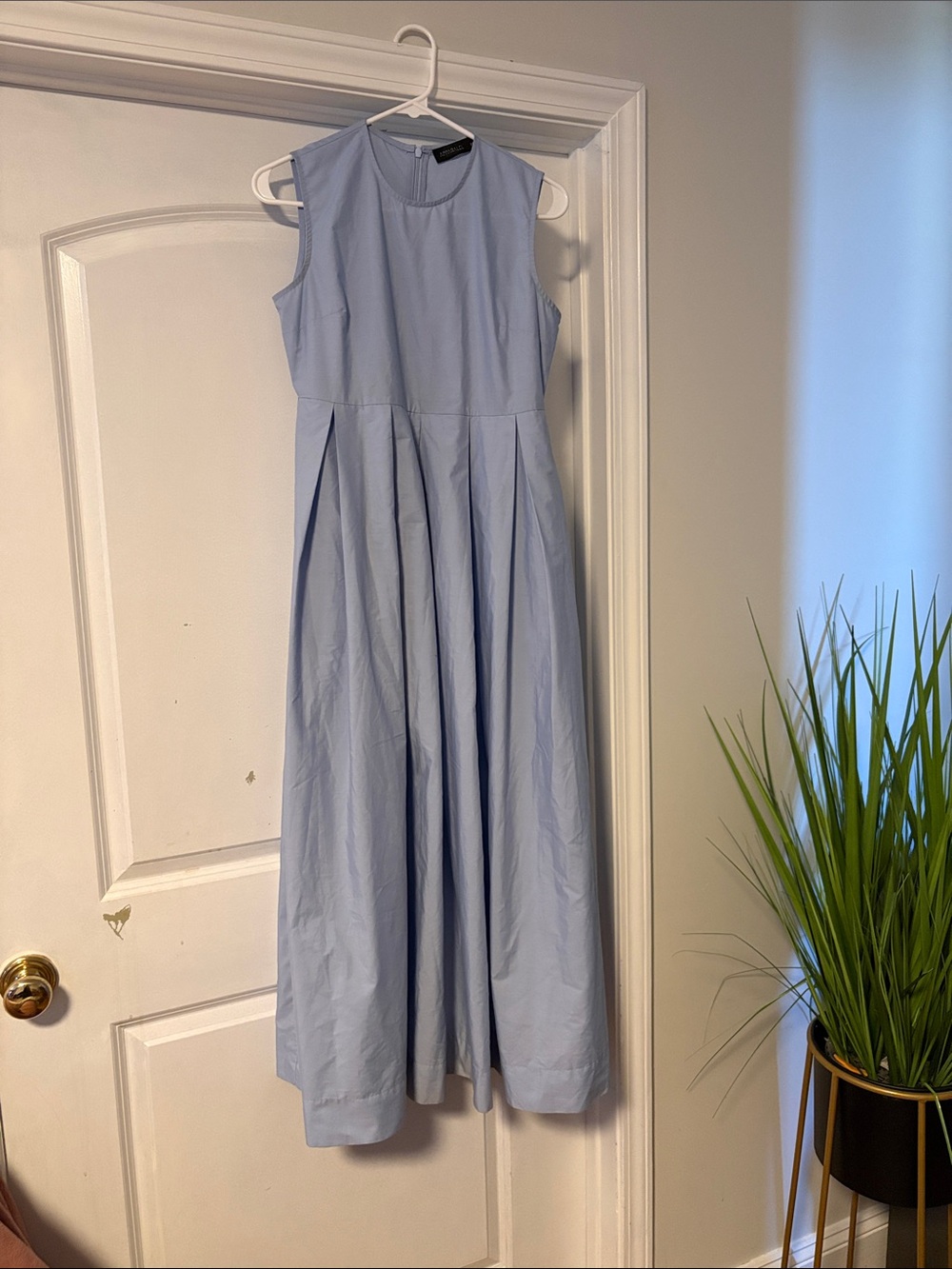 Light Blue Sleeveless Midi Dress